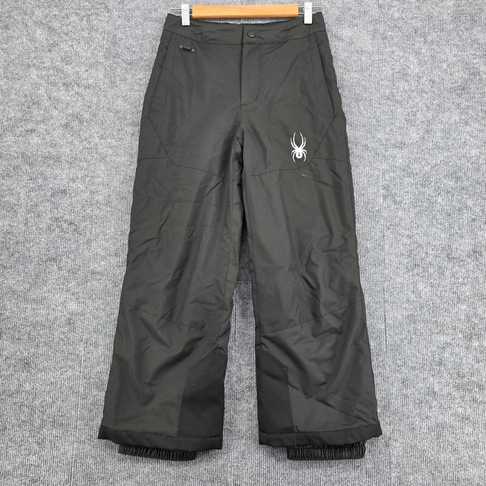 Spyder Boys Black Insulated Ski Snow Pants Size 10 Winter Sports Waterproof